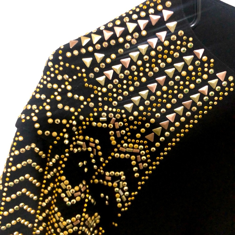 Cache Black with Gold Studded Dress